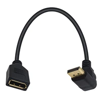 displayport to displayport cable 90 degree up angle displayport dp male to female extension adapter cable gold 30cm