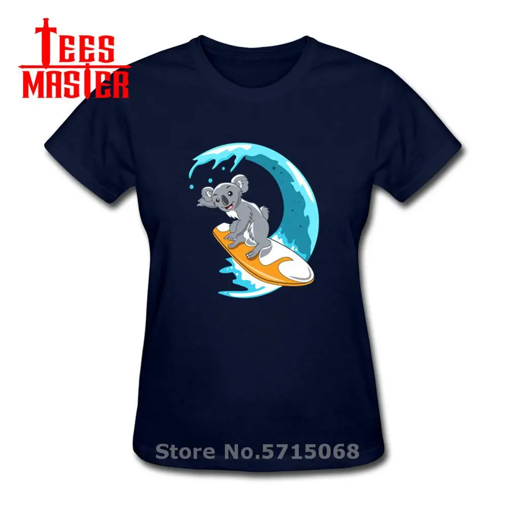 Новые забавные милый коала kawaii серфинг Коала Дизайн летние женские футболки на