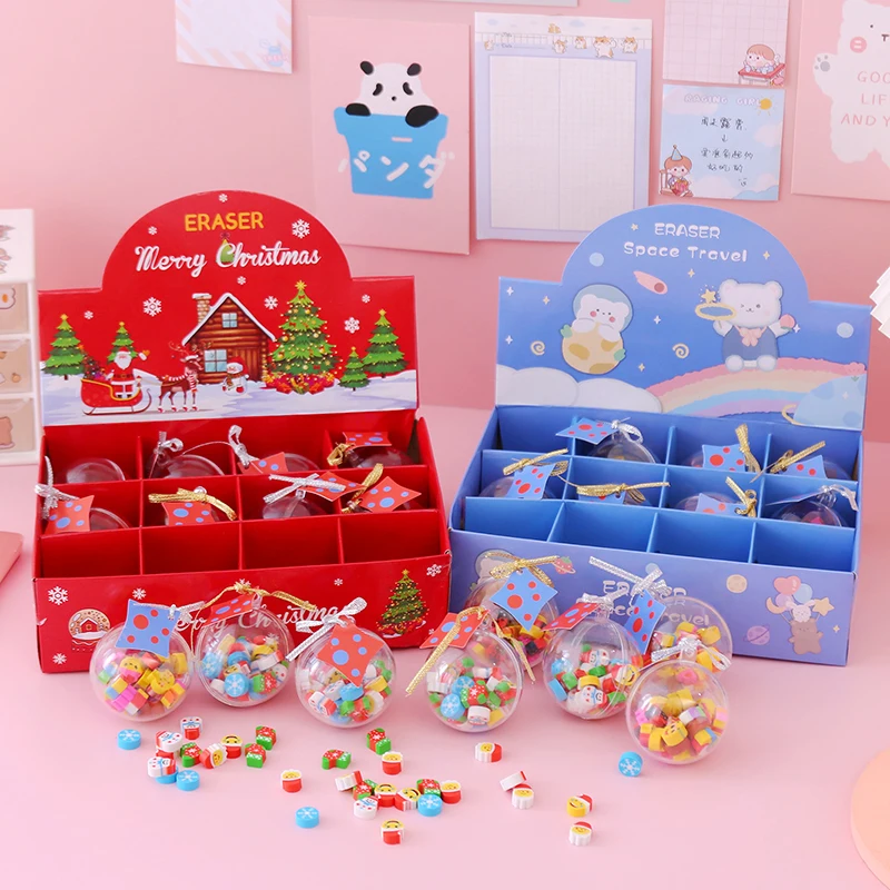 

Christmas Eraser Mini Christmas Ball Erasers New Year Christmas Gifts New To Children Students School Stationery