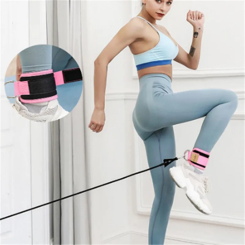 

Фитнес Регулируемый d-образное кольцо с застежкой на лодыжке ноги Поддержка фиксатор на голеностопный сустав тренажерный зал нога Pullery с пр...