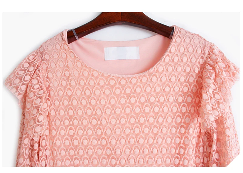 

[EAM] Women Apricot Ruffles Lace Irregular Dress New Round Neck Short Sleeve Loose Fit Fashion Tide Spring Autumn 2021 1DD7479