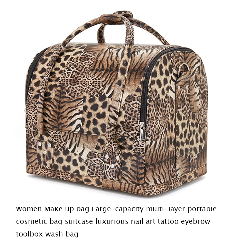 Женская косметичка вместительная Многоуровневая портативная чемодан роскошная
