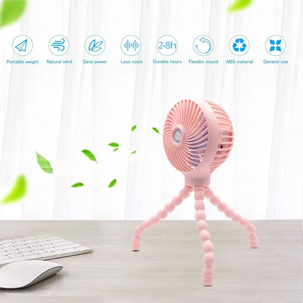 Мини портативный вентилятор гибкий металлический силиконовый складной USB