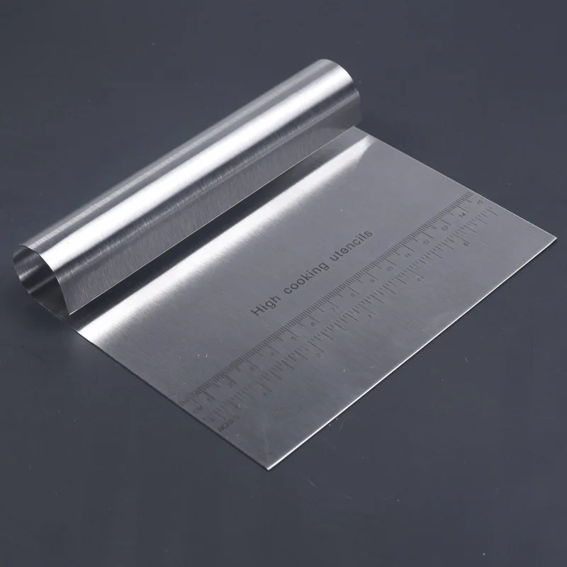 Лопатки для теста из нержавеющей стали со шкалой пиццы скребок помадной массы