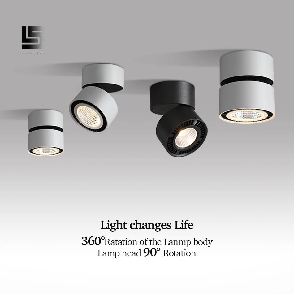 Светодиодный потолочный Точечный светильник поворотный на 360 градусов