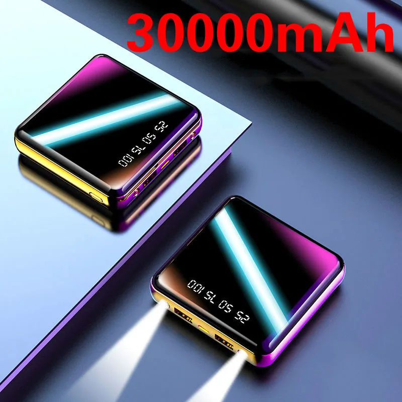 Мини Внешний аккумулятор 30000 мАч портативное зарядное устройство для Iphone Samsung