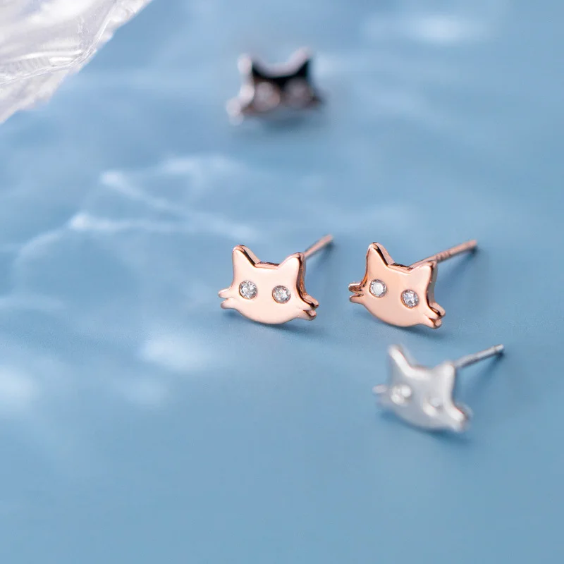 Женские серьги гвоздики из серебра 925 пробы с фианитом|Серьги-гвоздики| |