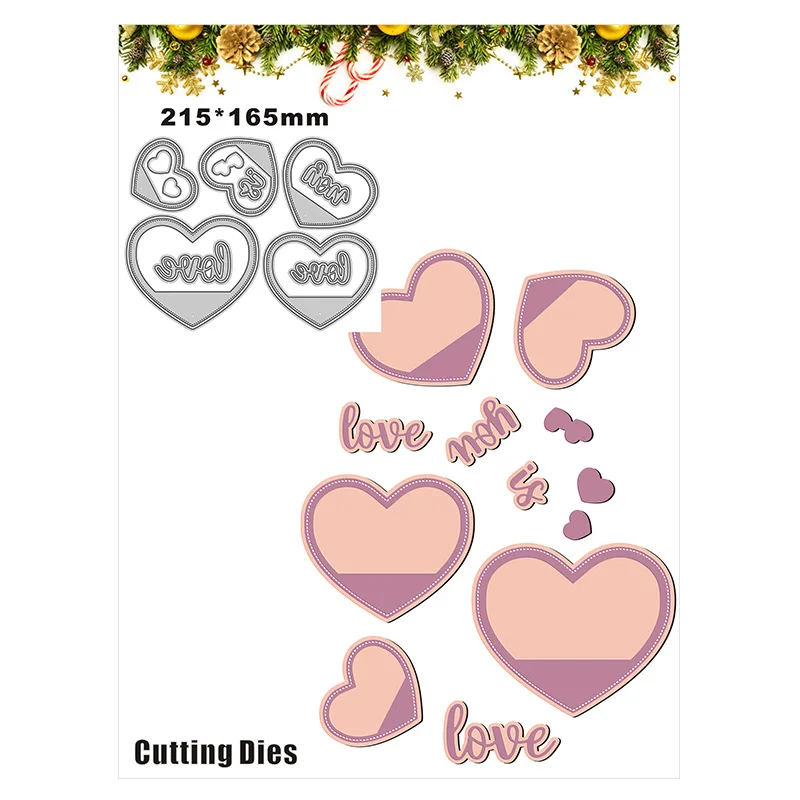 

New Love Non Is Love Heart Shape Craft Embossing Mold 2021 Metal Cutting Dies For DIY Decorative Scrapbooking Album Card Making