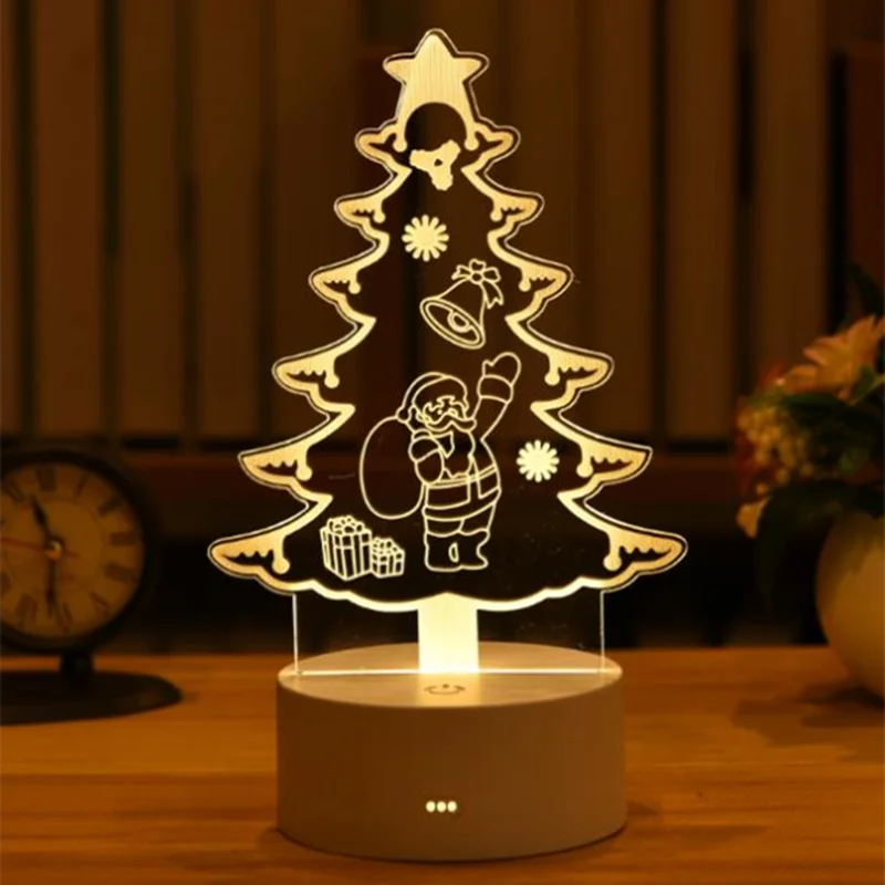 

Christmas Elk 3D Acrylic USB Night Light Xmas Christmas Decorations for Home Christmas Ornament New Year 2022 Decor Navidad