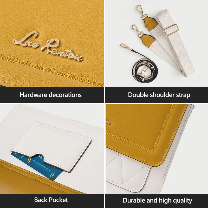 LAORENTOU мини сумка через плечо с клапаном для девочек из спилковой кожи простая