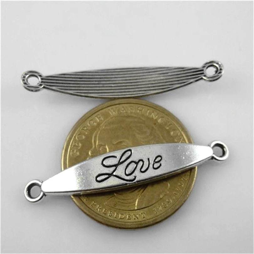 Бусины в форме сердца со словом прелести разъем старинное серебро бронза Цвет Love