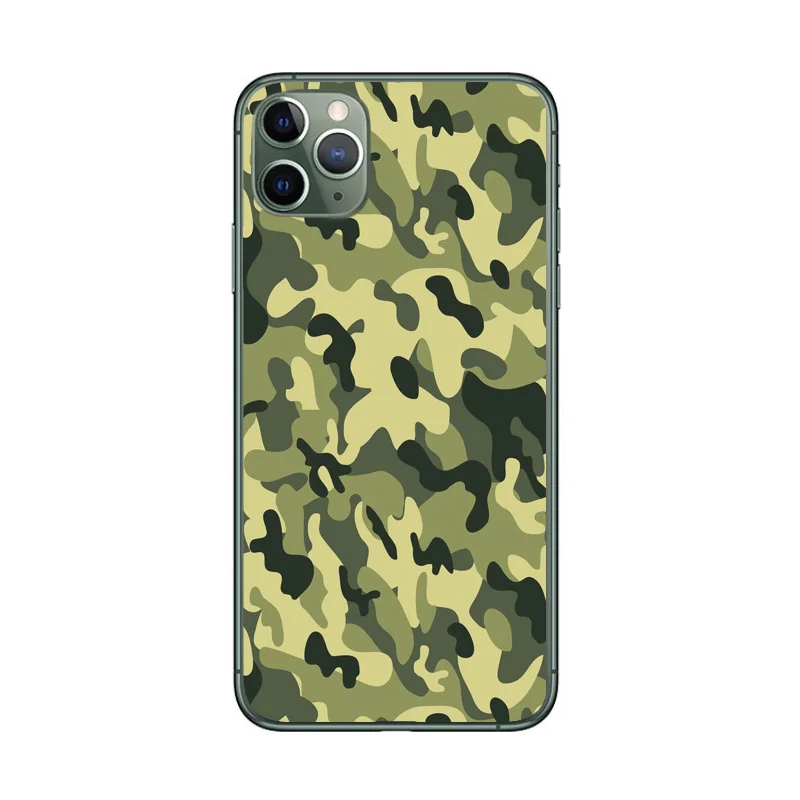 Камуфляжный мягкий чехол для iPhone 12 11 XR Pro Max X XS 6 7 8 6S Plus 5 5s se 2020 | Мобильные телефоны