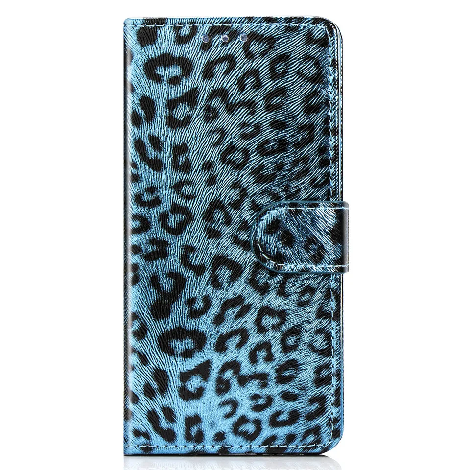 Крутой женский кожаный бумажник флип леопардовый чехол для Apple iPhone X XR coque XS max кошелек чехол 8 7 plus funda 6 6s plus 11 чехол - Цвет: Blue