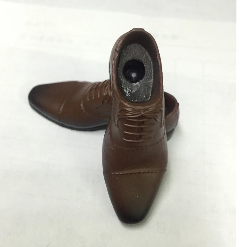 

Мужские кожаные ботинки со шкалой 1/6, черные, коричневые, пластиковые ботинки с внутренней формой стопы для экшн-фигурок, аксессуары для фиг...