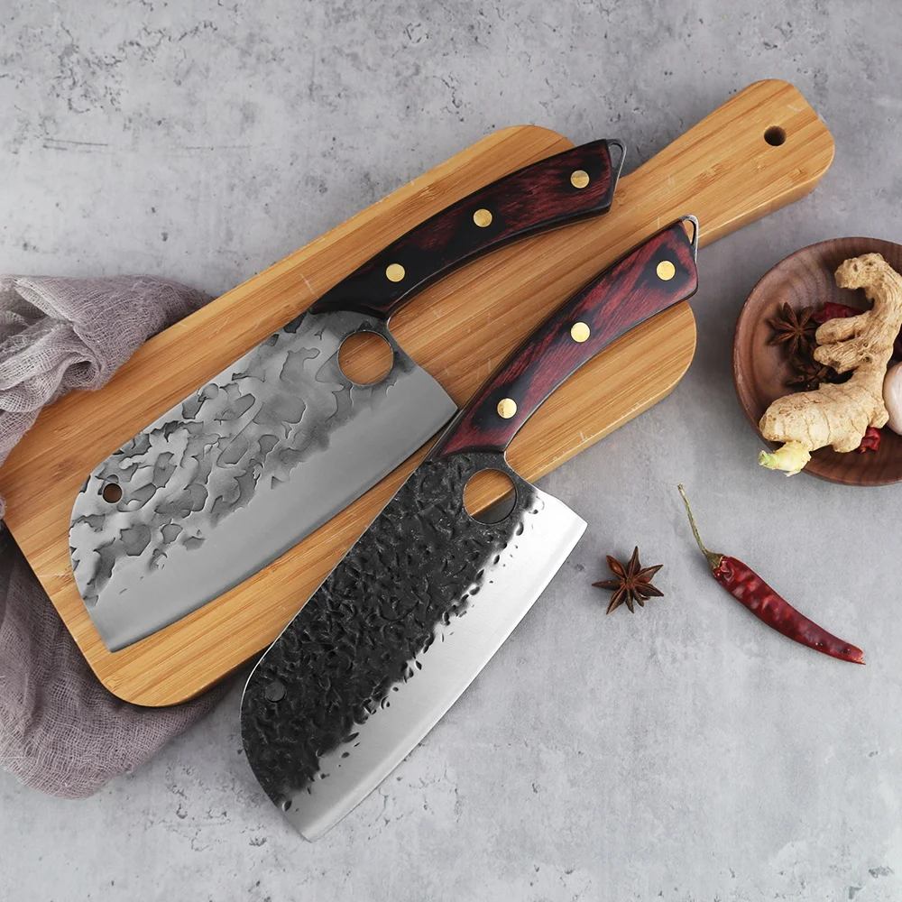 

Кухонные ножи шеф-повара Sowoll, измельчитель мясника с широким лезвием из нержавеющей стали, 7 дюймов, с деревянной ручкой