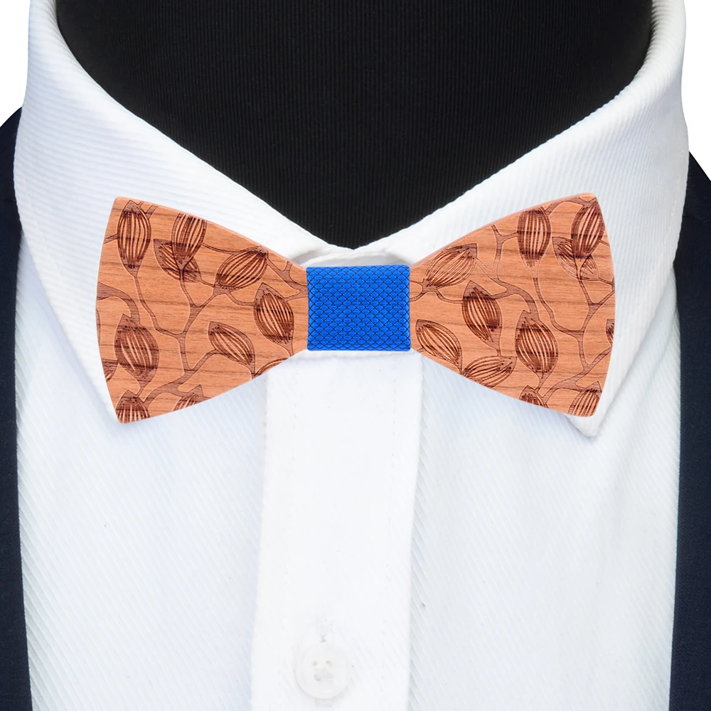 Новинка 2020 модный однотонный мужской деревянный галстук бабочка ручной работы с
