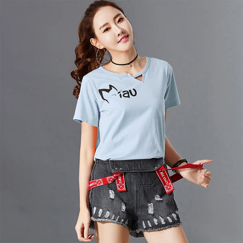 

Fashion Logo Printing T Shirts Women's Short Sleeve Fashion 100% cotton Female T-Shirts