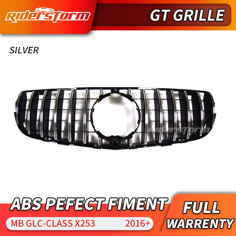 Chrome with cam Для x253 GT Решетка переднего гриля для Mercedes+ GLC класс GLC200 GLC250 GLC300 Спорт glC450 GLC63 гриль хорошая установка - Цвет: Chrome with cam