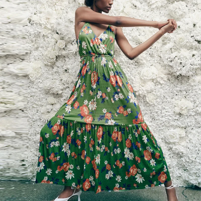 

Jastie летнее женское платье с принтом для девочек 2022 длинный шнурок повседневные Элегантные вечерние платья платье с открытой спиной, модное ...
