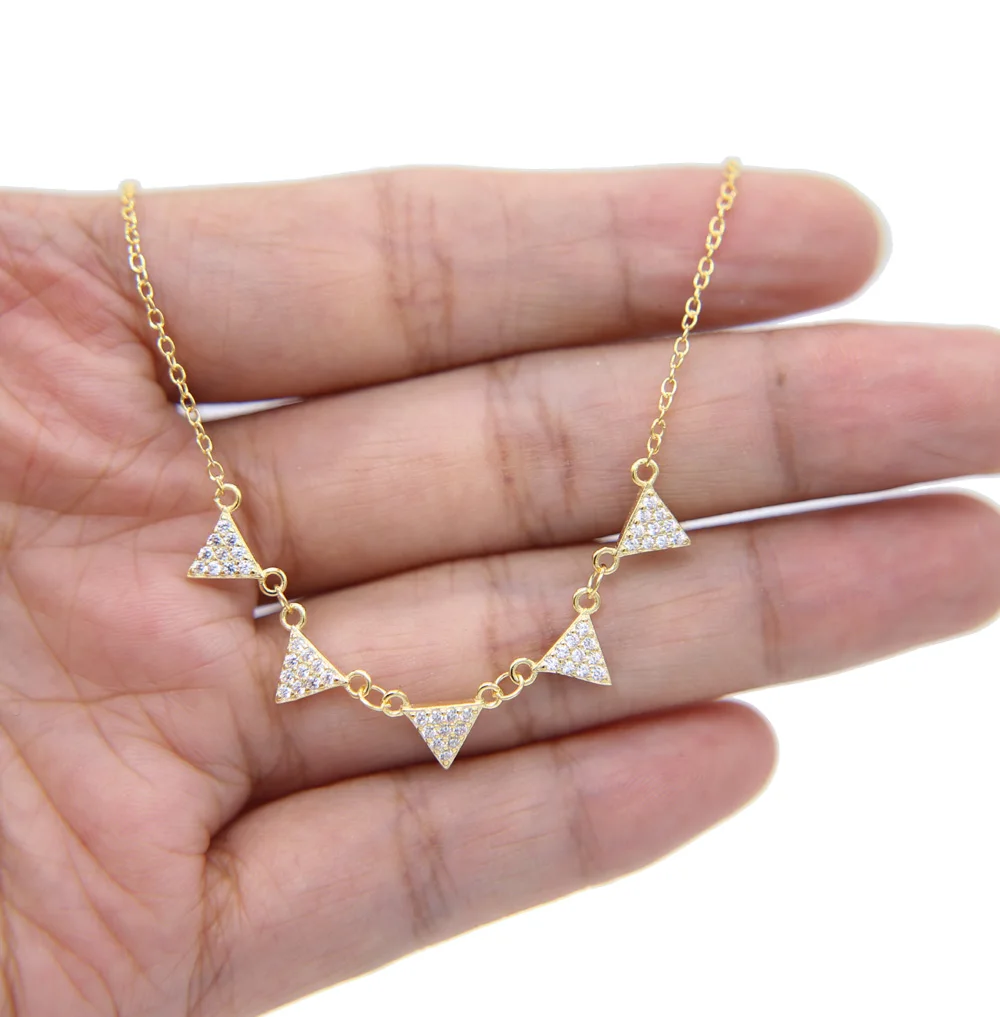 Цепочка женская короткая из серебра 925 пробы с фианитами | Украшения и аксессуары