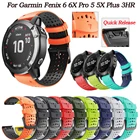 Ремешок для смарт-часов Garmin Fenix 6X, 6 Pro, 5X, 5 Plus, 3 часаподход, S60, S62, силиконовый, 26 мм, быстросъемный