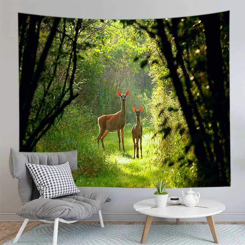 

3D Nature Tree Hole Tapestry Wall Hanging Polyester Blanket Landscape Home Decoration Yoga Mat