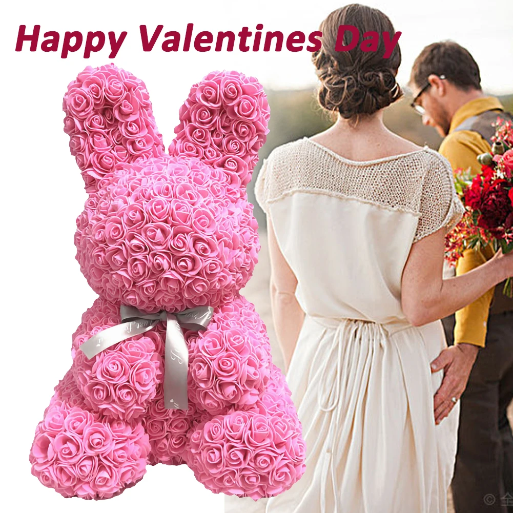 37 см Искусственный Кролик в форме розы кролик животного цветок на День святого