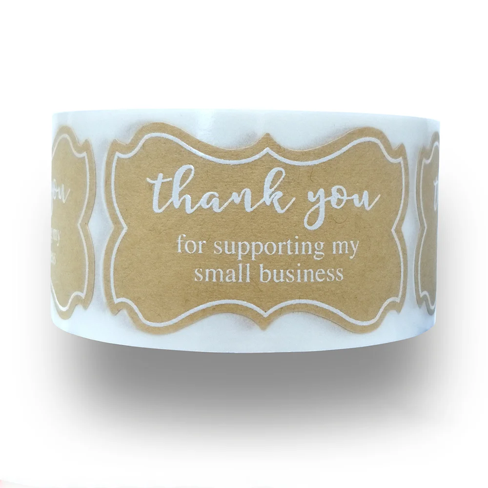 

3rolls 500pcs/roll Paper Labels Stickers Foil Thank You Wedding Stickers Envelope Seals Handmade Cute Stationery Stickers