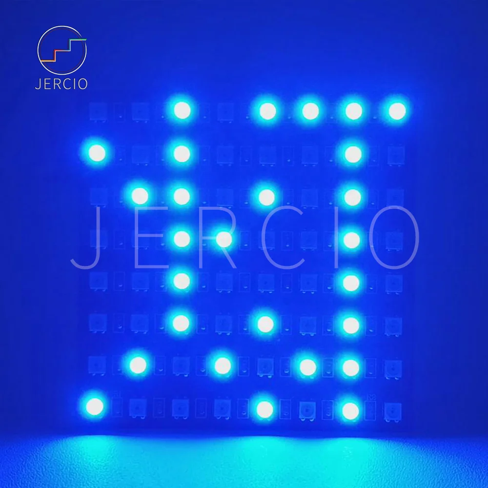 JERCIO WS2812B 8x8 пикселей модуль панели управления пикселей экран Neopixel матрица WS2812 индивидуально адресуемый IC чип DC5V пользовательский дом