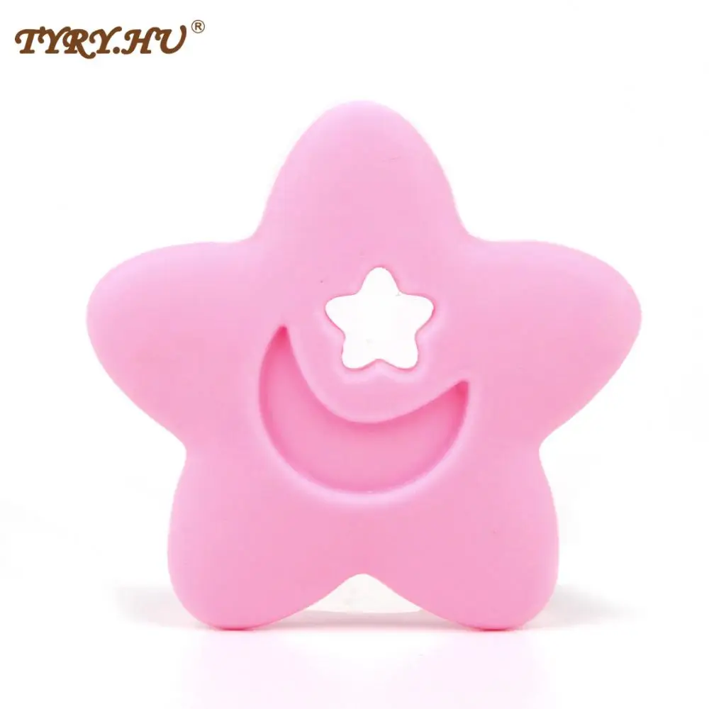 

TYRY.HU Star Silicone Teether baby Teething Toy beads DIY Pacifier Chain Necklace Nursing Pendant Food Grade Silicone BPA Free