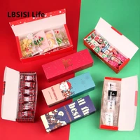 lbsisi life 20pcs candy box merry christmas paper gift box nougat candy wrapper paper boxes cookie biscuit paper flip box