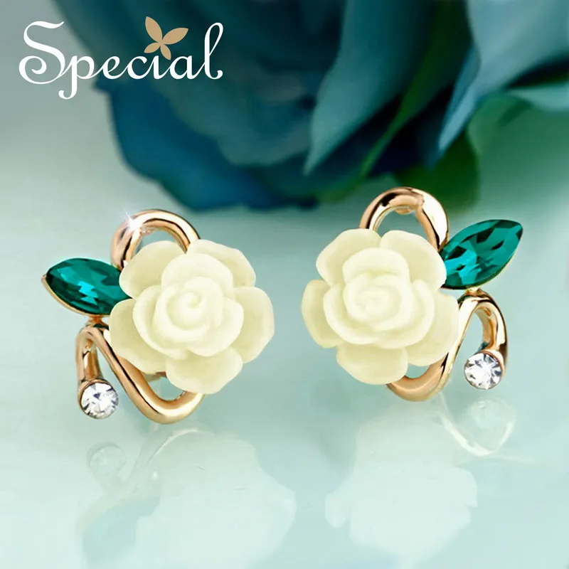 

Special Brand Fashion Stud Earrings New Design Rose Earrings Gold Ear Pins European Style Jewelry Gifts for Women ED141117