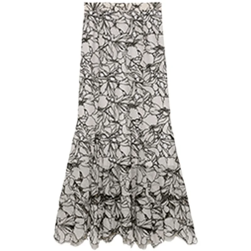 

Lace Hook Flower Skirts Women Japan Style High Waist Bodycon Skirt Summer 2021 New Fashion Casual Lady Bottoms Aac14