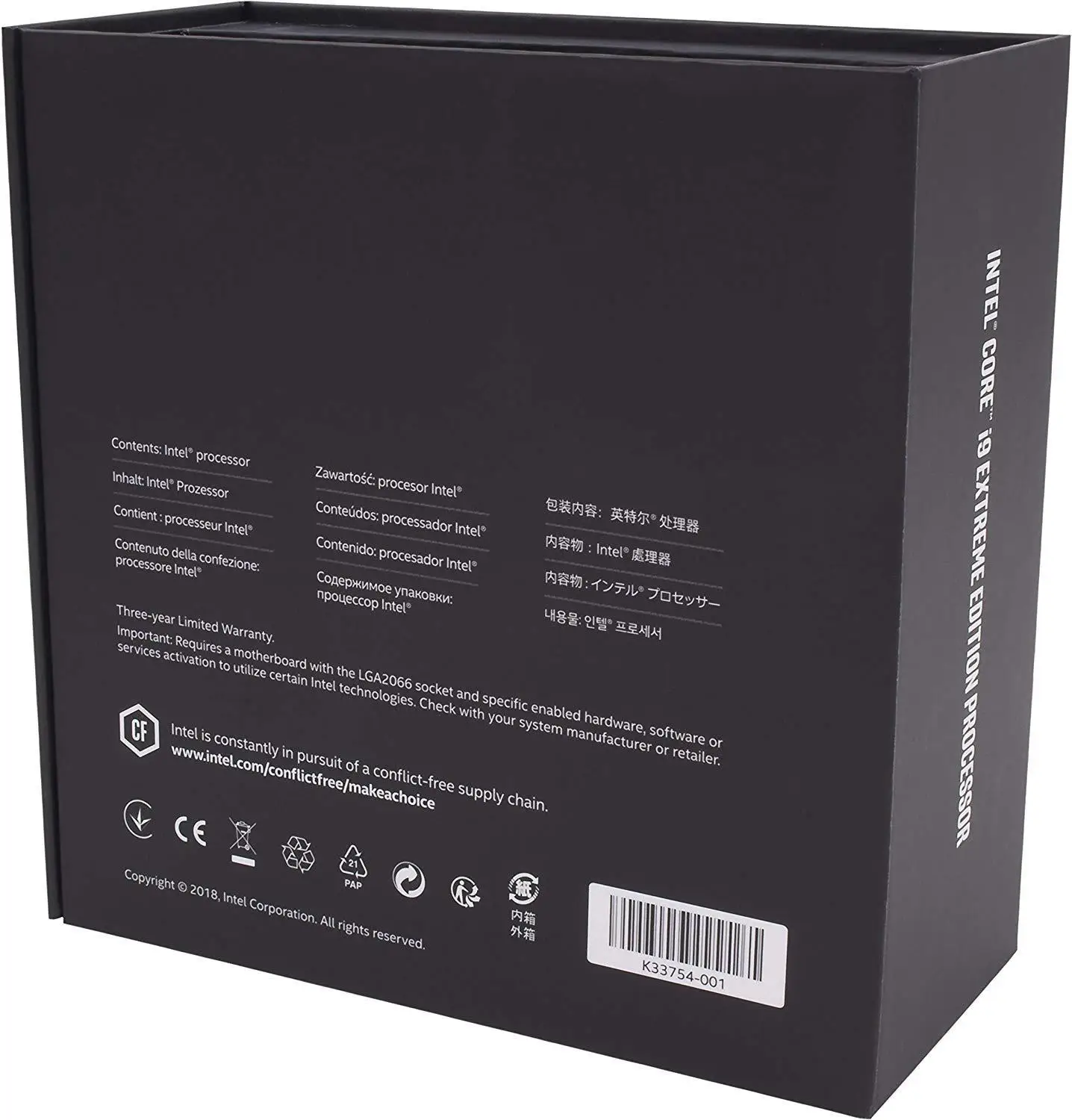 

Intel Core i9-9980XE Extreme Edition Processor 18 Cores up to 4.4GHz Turbo Unlocked LGA2066 X299 Series 165W Processors (999AD1)