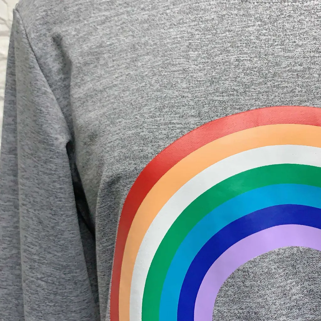 Радужная красочная Мода Плюс Размер Женская толстовка с принтом Толстовка