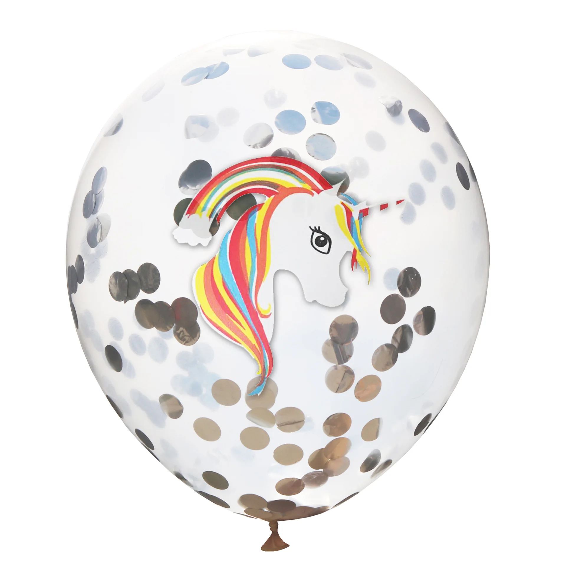 10pcs 12inch Printing colourful unicorn transparent confetti Helium Latex Balloons For baby shower birthday Party Decoration | Дом и сад