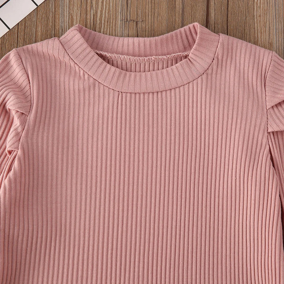 От 0 до 4 лет для маленьких девочек вязаный однотонный топ футболка длинные штаны