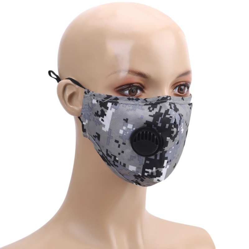 

Unisex Washable PM 2.5 Cotton Mouth Mask Women Mouth Caps With Filter Face Mask Fabric Dust Camouflage Winter Mouth Mask