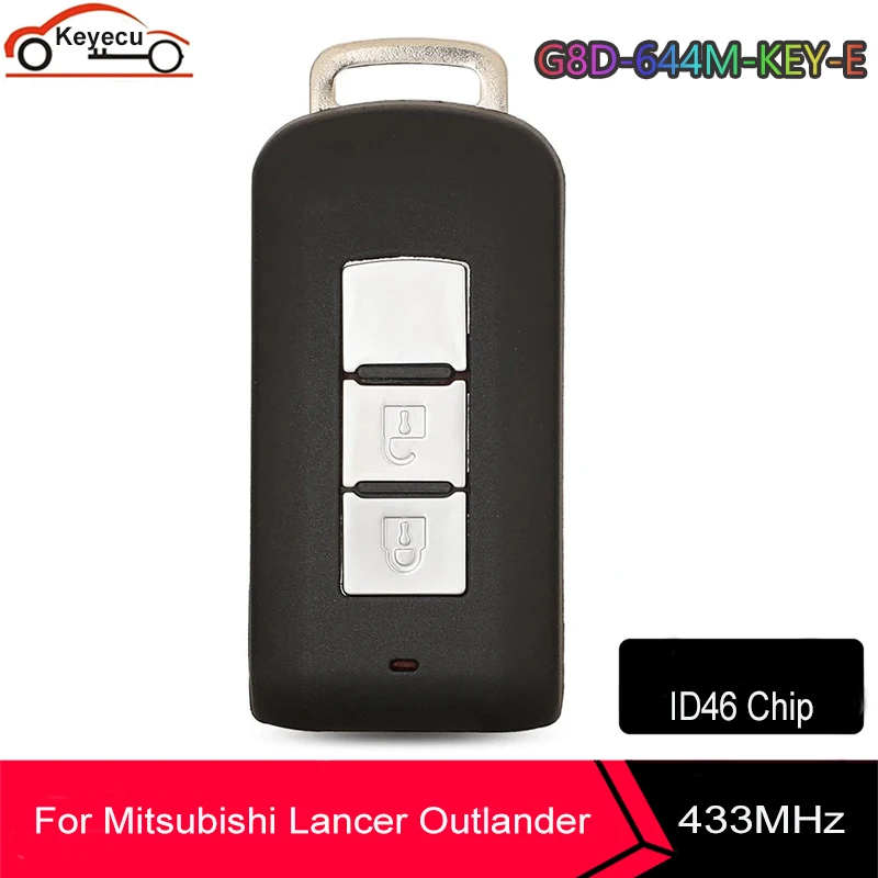 KEYECU дистанционный смарт ключ-брелок 2 Button 433Mhz PCF7952 ID46 для Mitsubishi Lancer Outlander ASX FCC: