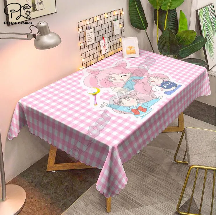 

Sailor Moon Tablecloth 3D printed Square/Rectangular Dust-proof Table Cover For Party Home Decor TV Covers