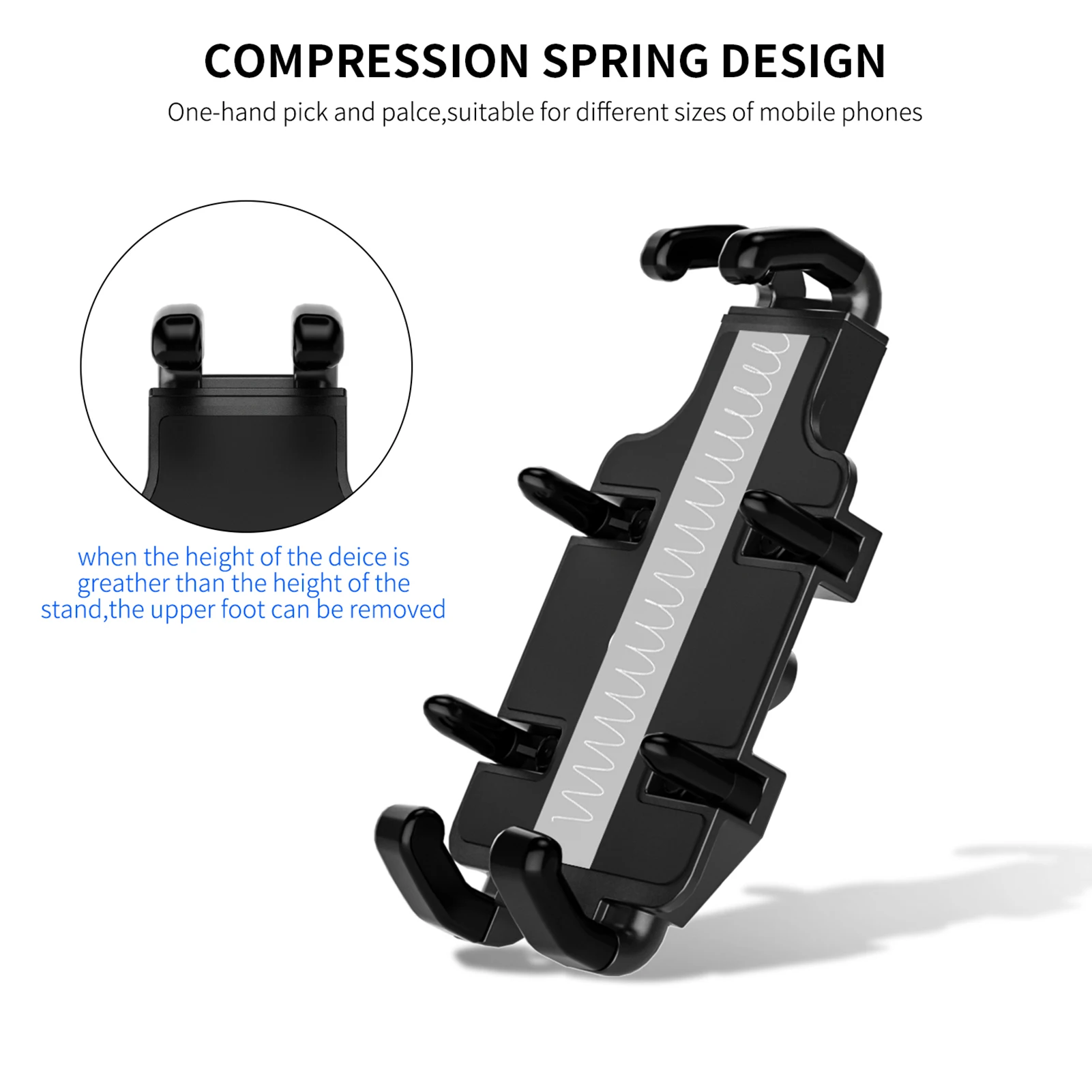 

Motorcycle Phone Holder Aluminum Alloy 360-Degree Rotation Universal GPS Bracket with 8 Claws for Handlebar Rear-mirror Mount