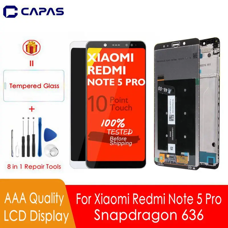 AAA Качество для Redmi Note 5 Pro ЖК-дисплей 10 сенсорный экран+ рамка для Xiaomi Redmi Note 5 ЖК-экран Snapdragon 636 дисплей