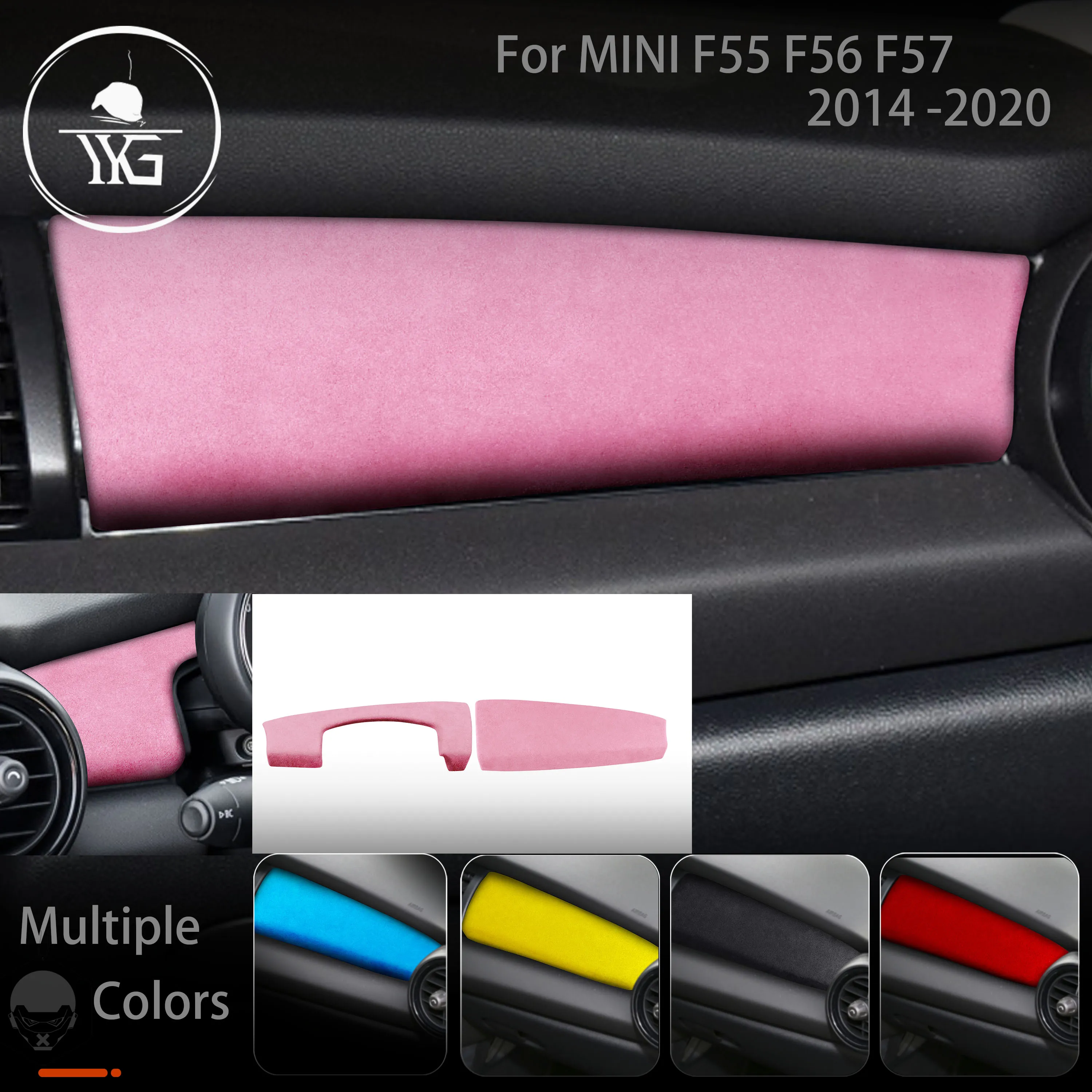 

RRX Turn Fur Suede Wrap ABS Cover For Mini Cooper Hatch F55 F56 F57 2014-2020 Dashboard Instrument Panel Trim Car Moulding