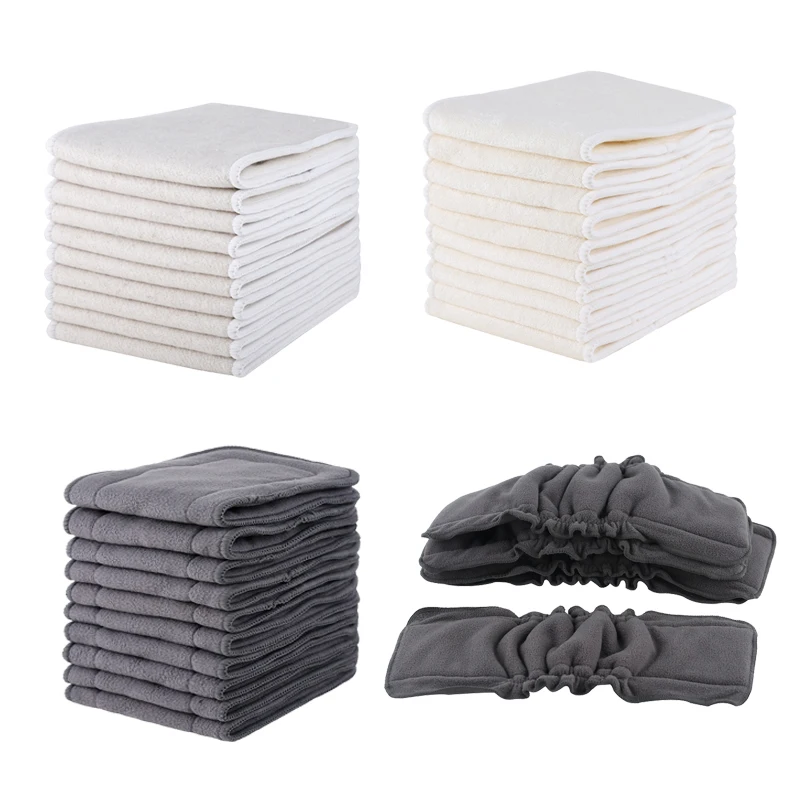 

[10pcs] Washable Bamboo Cotton Diaper Inserts Reusable Absorbent Inserts Nappy Super Absorbent Fit Baby Cloth Pocket Diaper 36x