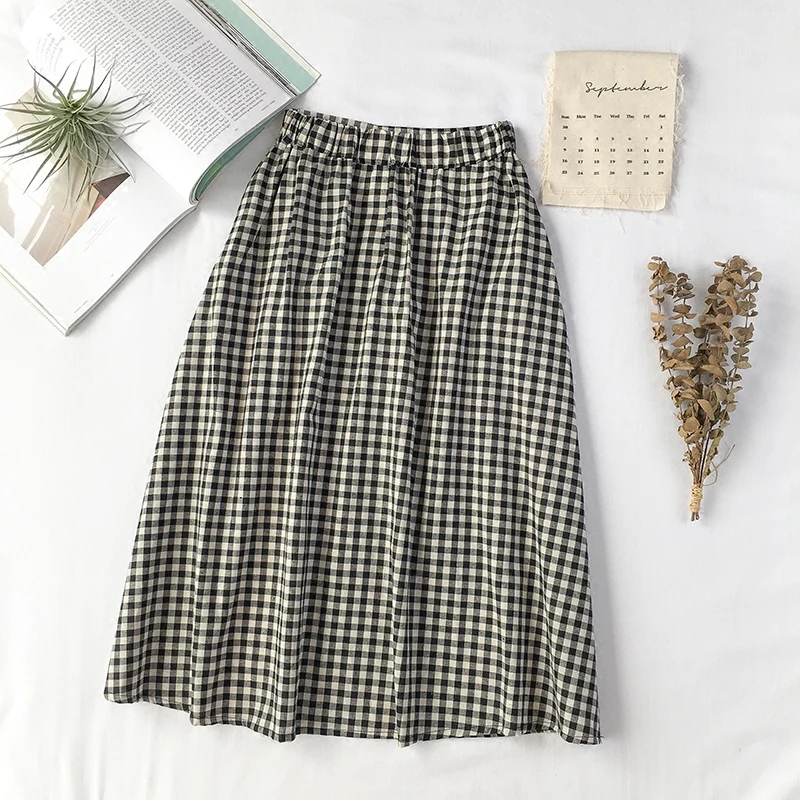 

2020 spring summer autumn new women fashion casual sexy Skirt woman female OL plaid Aq65