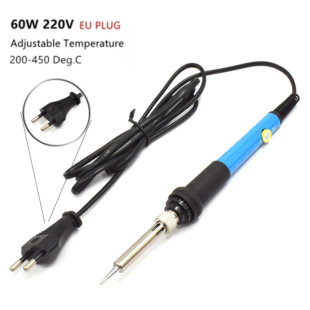 60W 220V Электрический паяльник Комплект для утюгов Регулируемый Температура с