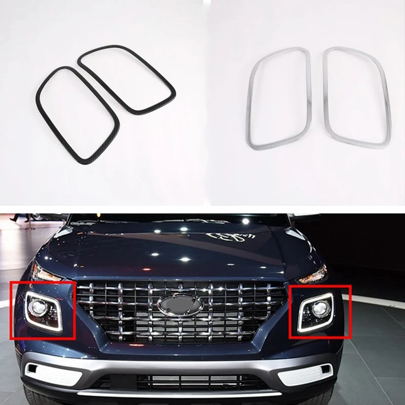 

Накладка на переднюю светильник ру для Hyundai Venue 2019, 2020, углеродное волокно, наклейки для бровей, аксессуары для стайлинга автомобилей