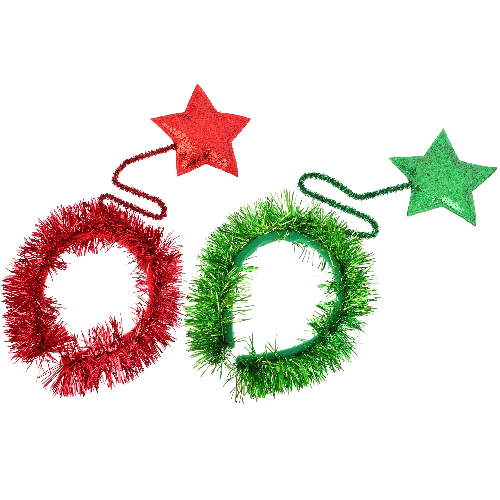 

2Pcs Lovely Star Decorative Headbands Xmas Hair Hoops Kids Party Headwear