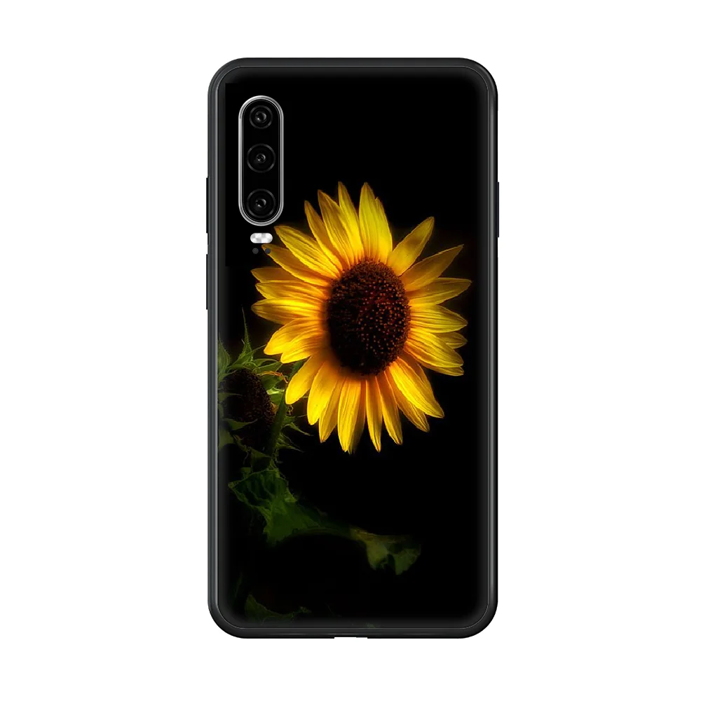

Flower Sunflower Beautiful Phone case For Huawei P 30 10 20 40 Lite Smart Z Pro 2019 black back trend funda 3D Etui painting