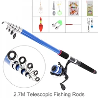 2 7m fishing rod reel line combo full kits spinning reel pole set with carp fishing lures fishing float hooks